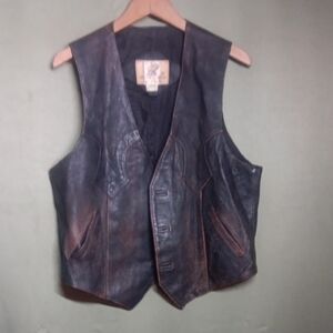 Men's Black Leather Vest